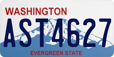 WA license plate AST4627