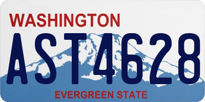 WA license plate AST4628