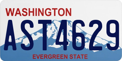 WA license plate AST4629