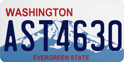 WA license plate AST4630