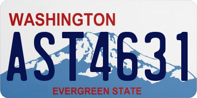 WA license plate AST4631