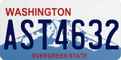 WA license plate AST4632