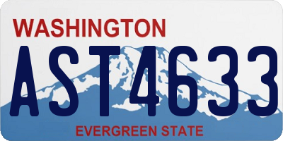 WA license plate AST4633