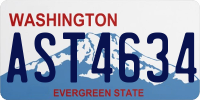 WA license plate AST4634