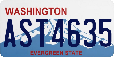 WA license plate AST4635