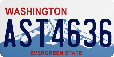 WA license plate AST4636