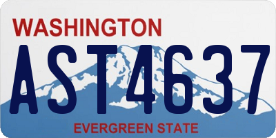 WA license plate AST4637