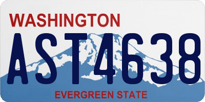 WA license plate AST4638