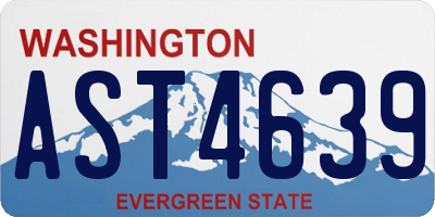 WA license plate AST4639