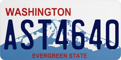 WA license plate AST4640