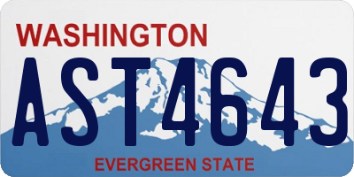 WA license plate AST4643