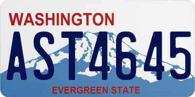 WA license plate AST4645