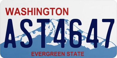 WA license plate AST4647