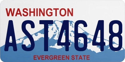 WA license plate AST4648