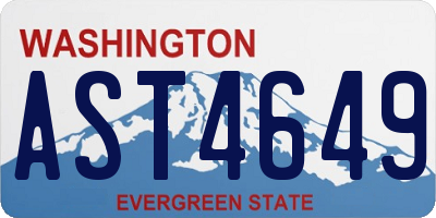 WA license plate AST4649