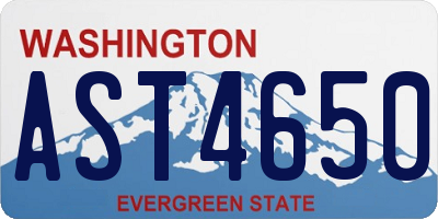 WA license plate AST4650