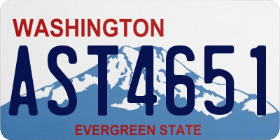 WA license plate AST4651