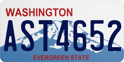 WA license plate AST4652
