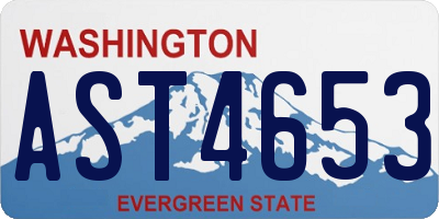 WA license plate AST4653