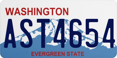 WA license plate AST4654