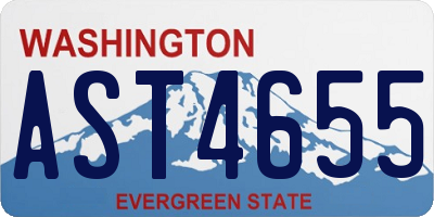 WA license plate AST4655
