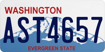 WA license plate AST4657
