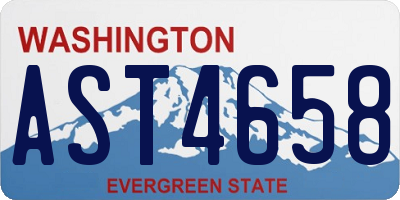 WA license plate AST4658