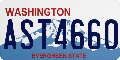 WA license plate AST4660