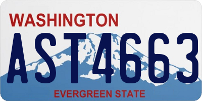 WA license plate AST4663