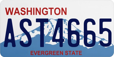 WA license plate AST4665