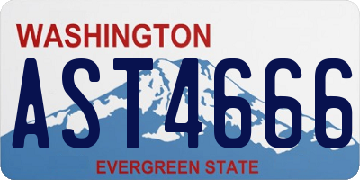 WA license plate AST4666
