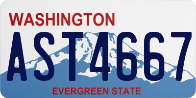 WA license plate AST4667