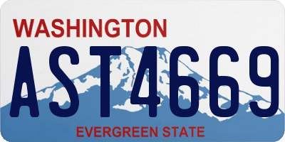 WA license plate AST4669