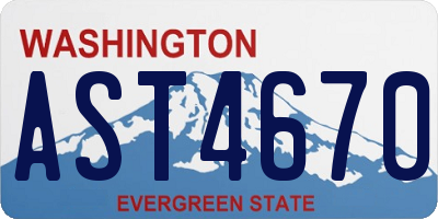 WA license plate AST4670