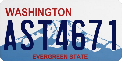 WA license plate AST4671