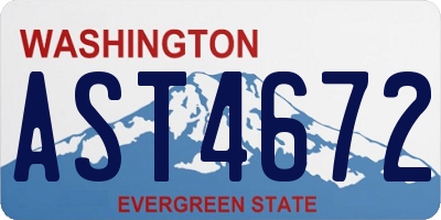 WA license plate AST4672