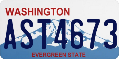 WA license plate AST4673