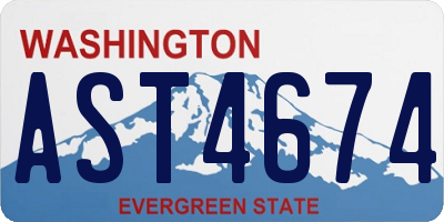 WA license plate AST4674
