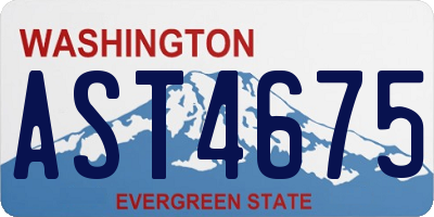 WA license plate AST4675