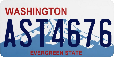 WA license plate AST4676