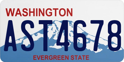 WA license plate AST4678
