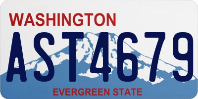 WA license plate AST4679