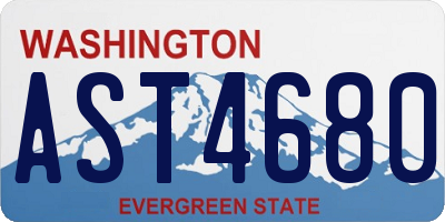 WA license plate AST4680