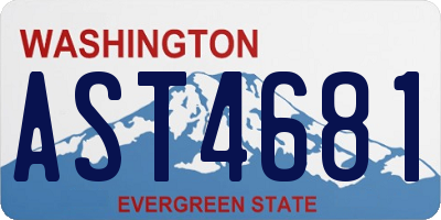 WA license plate AST4681