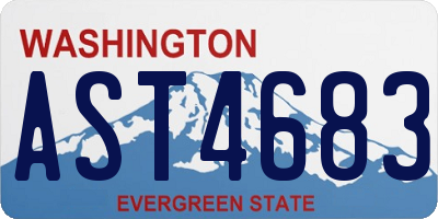 WA license plate AST4683