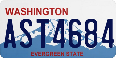 WA license plate AST4684