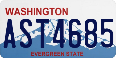 WA license plate AST4685