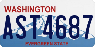 WA license plate AST4687