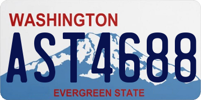 WA license plate AST4688