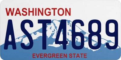 WA license plate AST4689